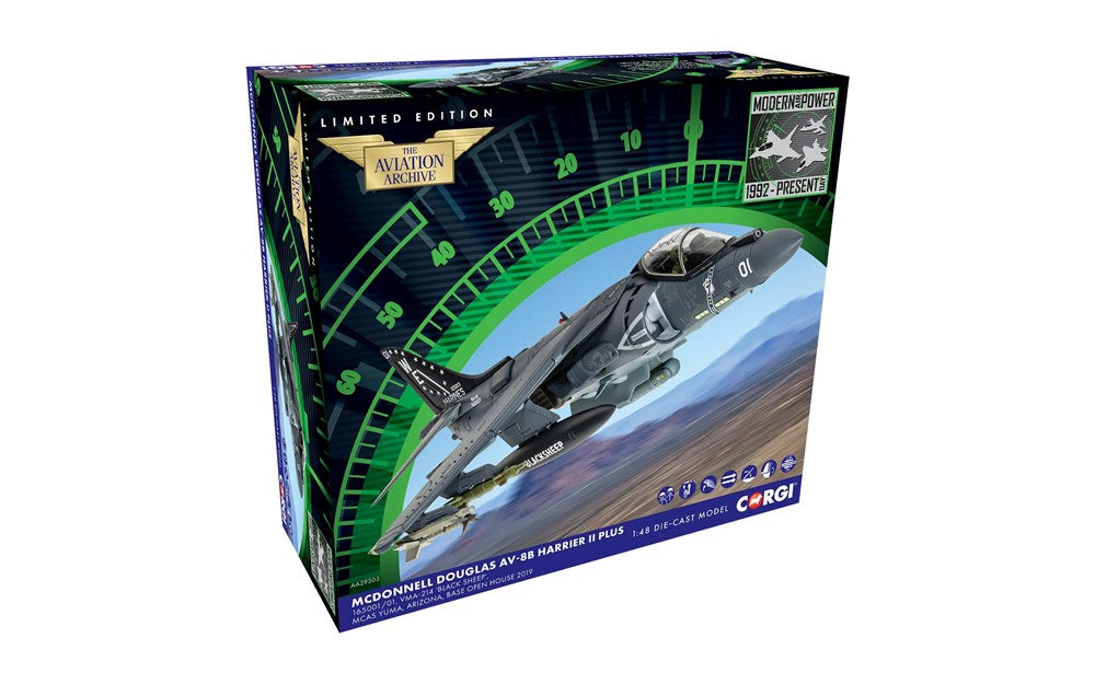 Corgi AA29303 1:48  McDonnell Douglas AV-8B+ Harrier II - 165001:01 - VMA-214 'Black Sheep'