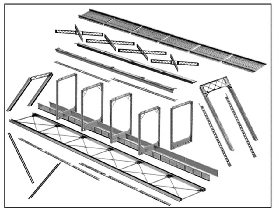 Central Valley 1810 N 150â€² Pratt Truss Bridge Kit