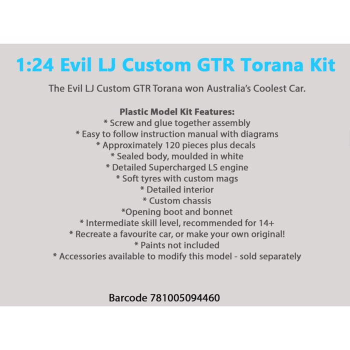 DDA-626K 1:24 Holden LJ Torana "Evil LJ" Plastic Model Kit