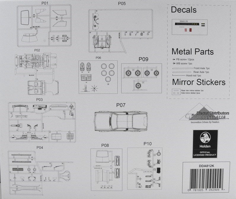 DDA-812K 1:24 Holden A9X Torana 'Custom' Plastic Kitset