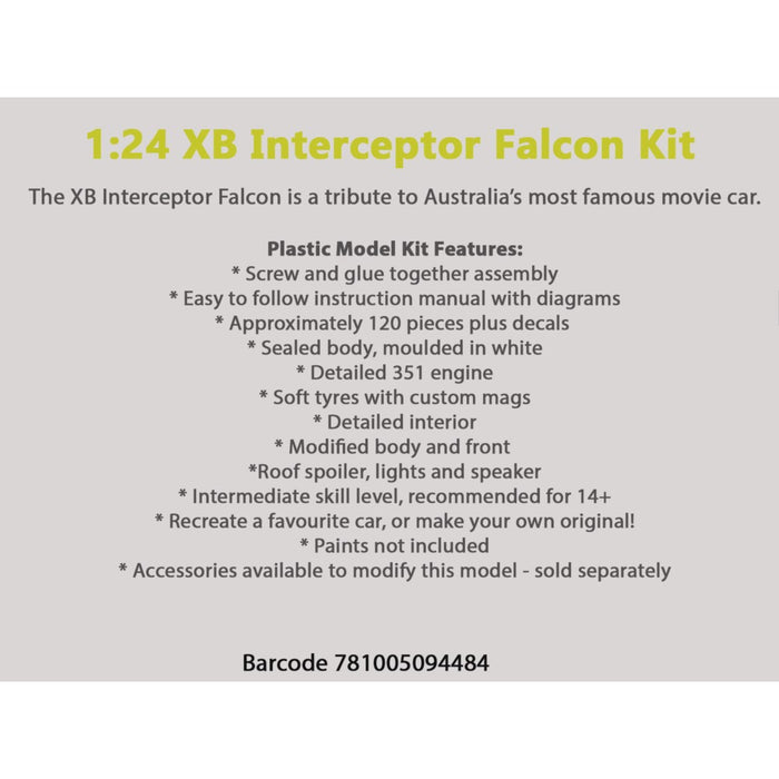 DDA-911K 1:24 Ford Falcon XB V8 Interceptor Plastic Model Kit
