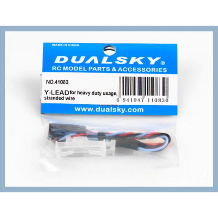 Dualsky Servo Y Lead, Heavy Duty Twisted suit JR, Futaba, Hitec With Safety Clip