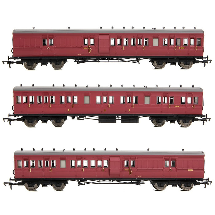 EFE Rail [OO] E86014 LSWR Cross Country 3-Coach Pack BR Crimson