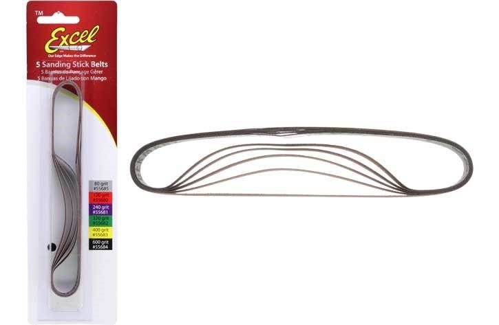 Excel 55685 5 x Sanding Stick Replacement Belts 80 grit