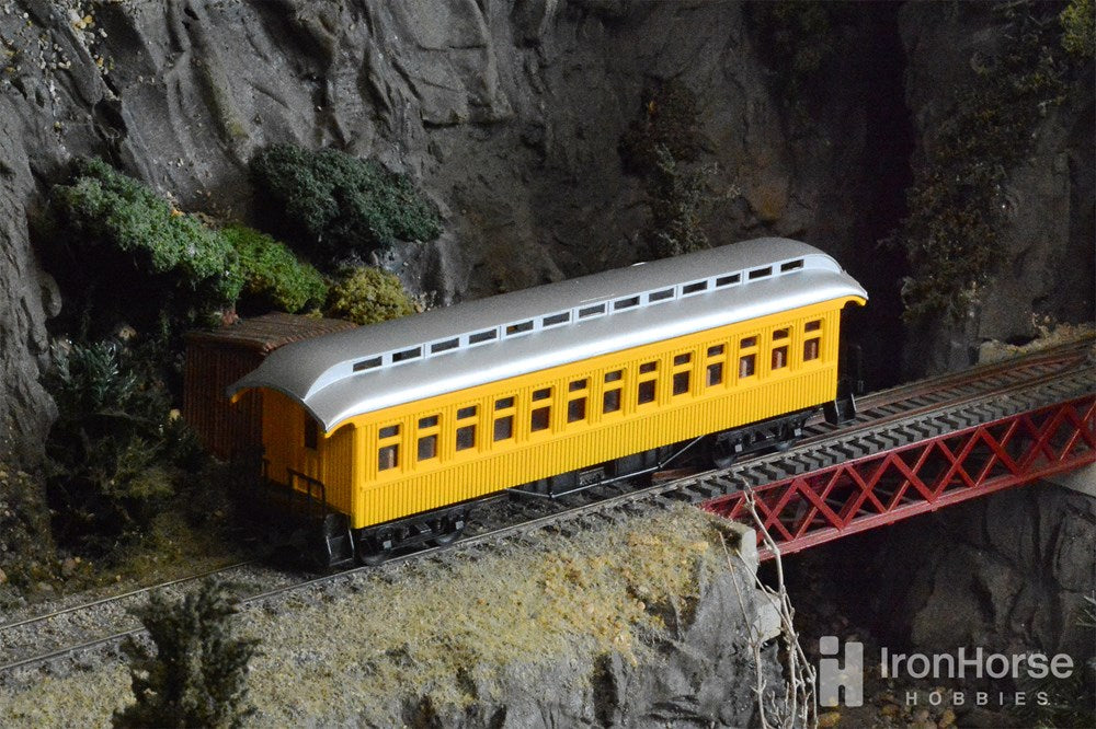 Frateschi 2616NZ HO Old Time Wooden 1st Class Passenger Car - Yellow