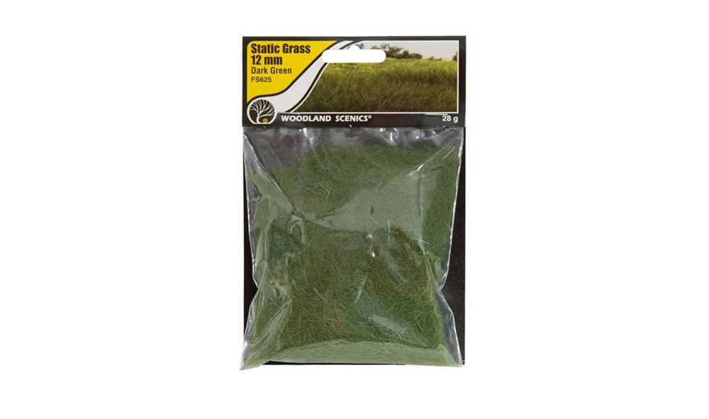Woodland Scenics FS625 12mm Dark Green Static Grass