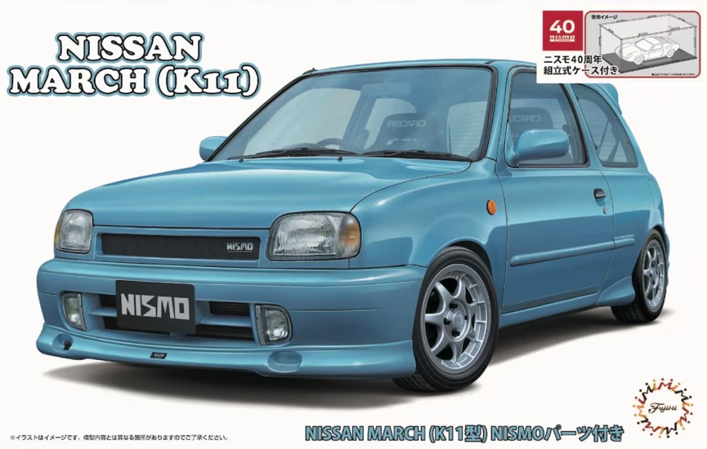 Fujimi 048178 1:24 Nissan March (K11) with NISMO Parts w/NISMO 40th Anniversary, with Display Case