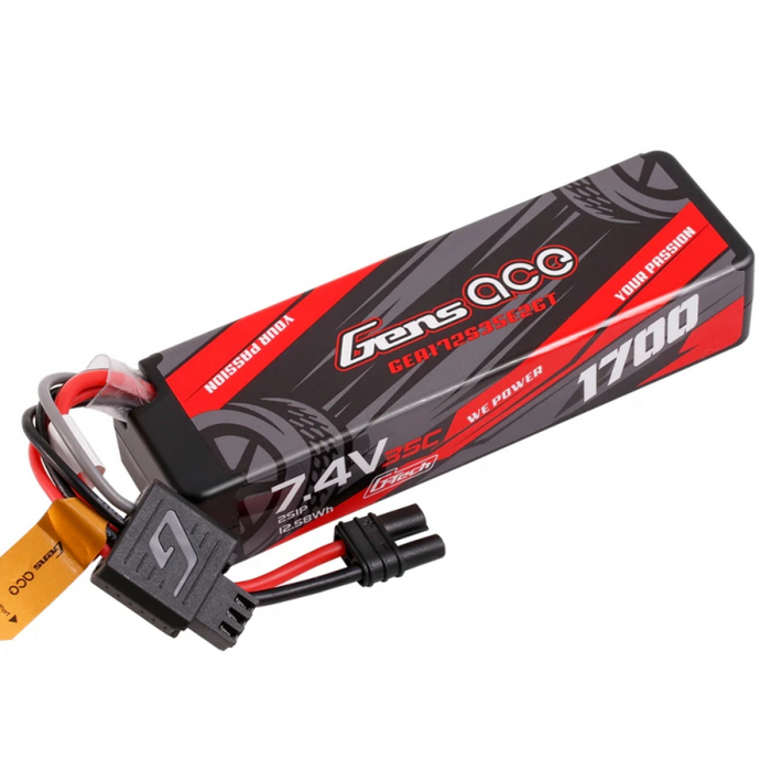 Gens Ace 1700mAh 2S 7.4v 35C Hard Case Lipo Battery for ARRMA Grom - IEC2 Plug