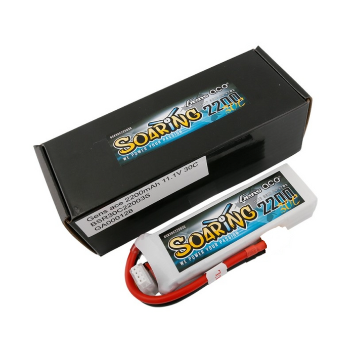 Gens Ace 2200mAh 3S 11.1v 30C Lipo Battery EC3