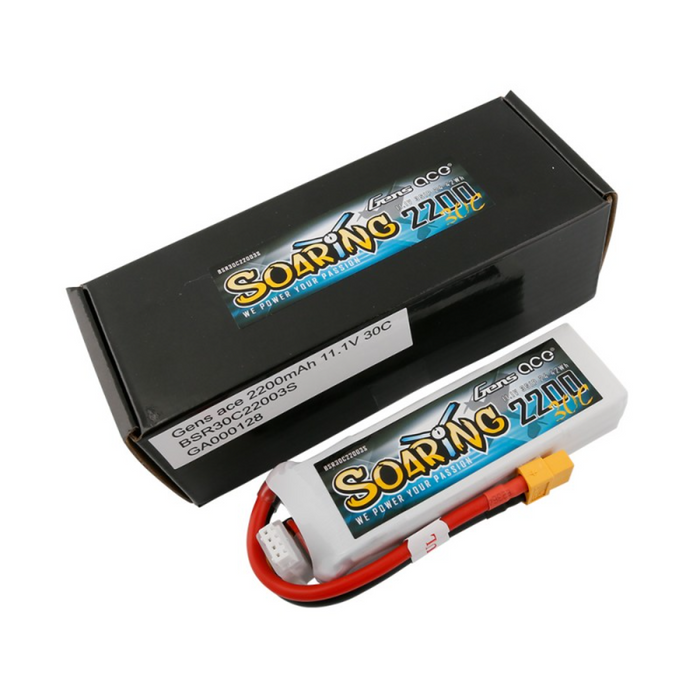 Gens Ace 2200mAh 3S 11.1v 30C Lipo Battery XT60