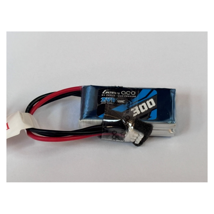 Gens Ace 300mAh 2S 7.4v 45C LiPo Battery with 3 Pin PH Plug, Replaces SPMX3002S30 - Fits Apprentice 700mm