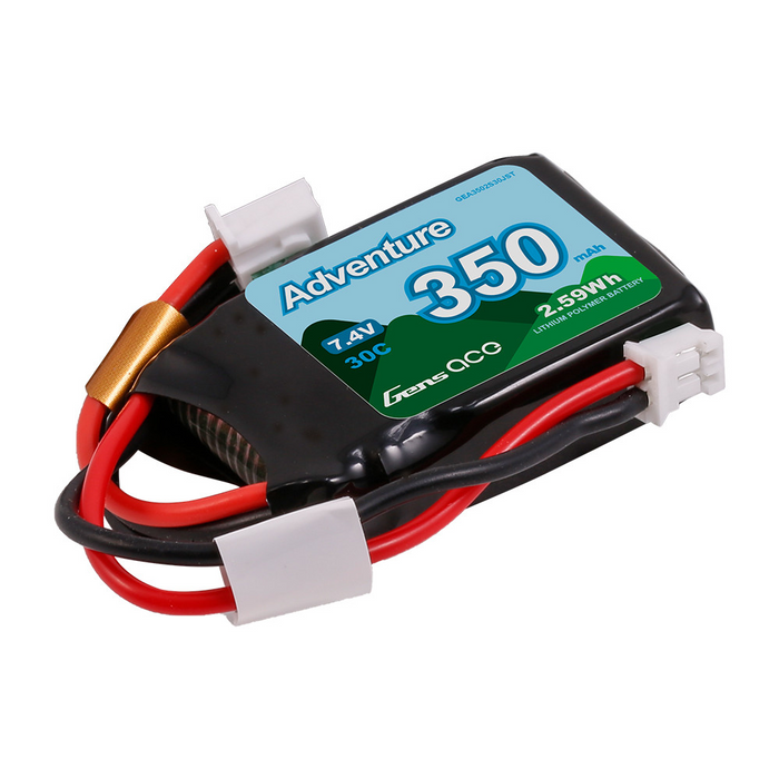 Gens Ace Adventure 350mAh 2S 7.4v 30C Lipo Battery For LOSI Micro B and Micro T, SCX24