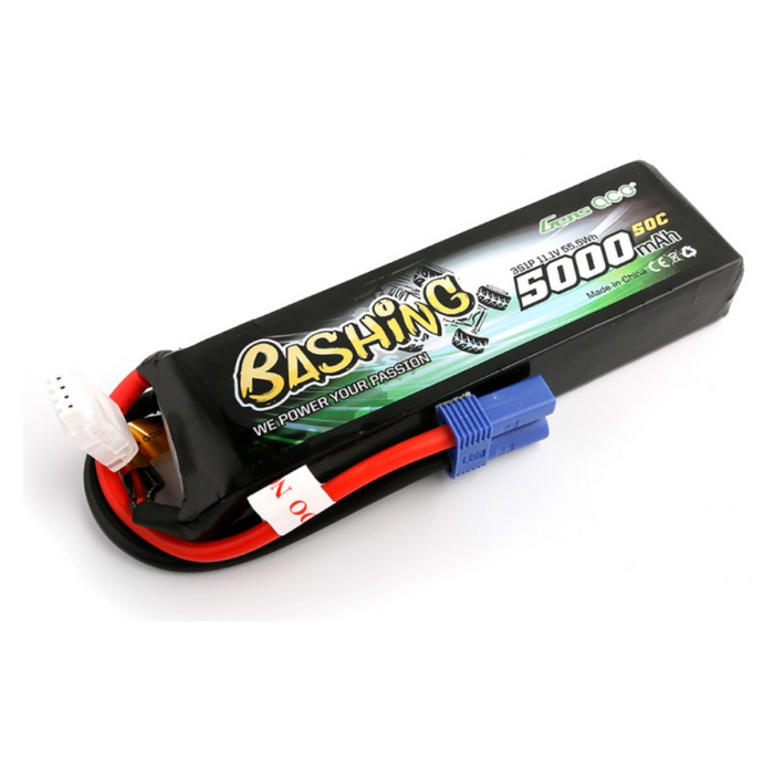 Gens Ace 5000mah 3S 11.1V 60C Lipo Battery Pack with EC5 Plug - Bashing Series