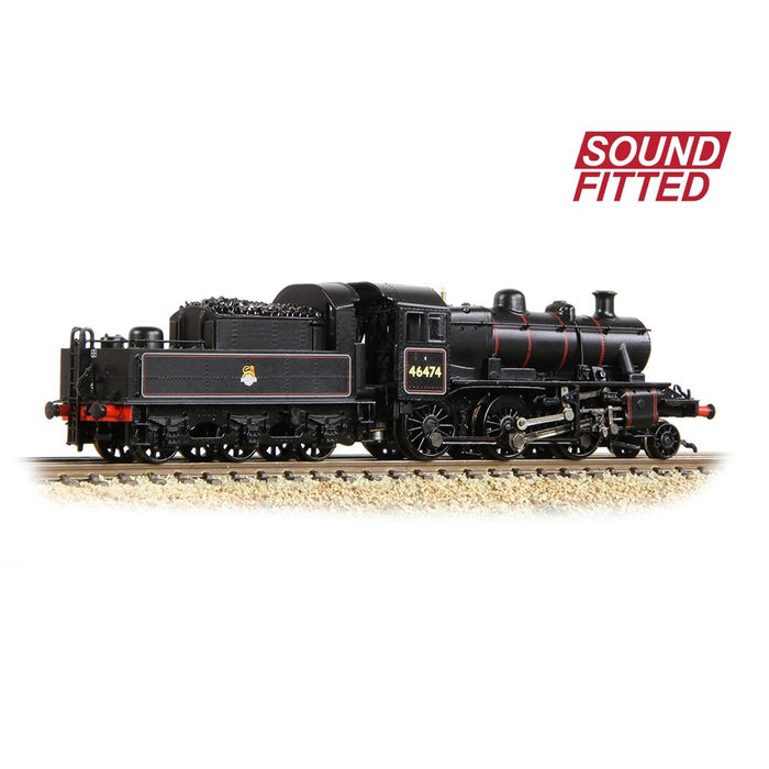 Graham Farish [N] 372-626BSF LMS Ivatt 2MT 46474 in BR Lined Black (Early Emblem)
