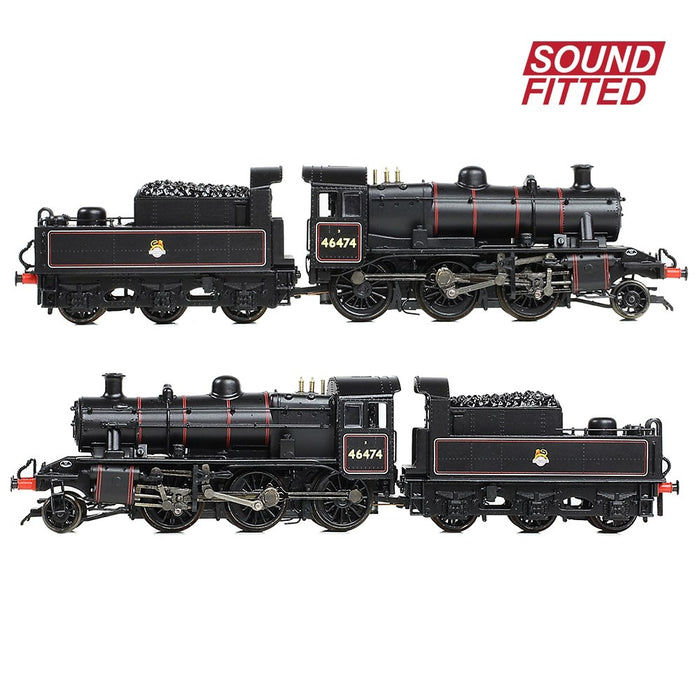 Graham Farish [N] 372-626BSF LMS Ivatt 2MT 46474 in BR Lined Black (Early Emblem)
