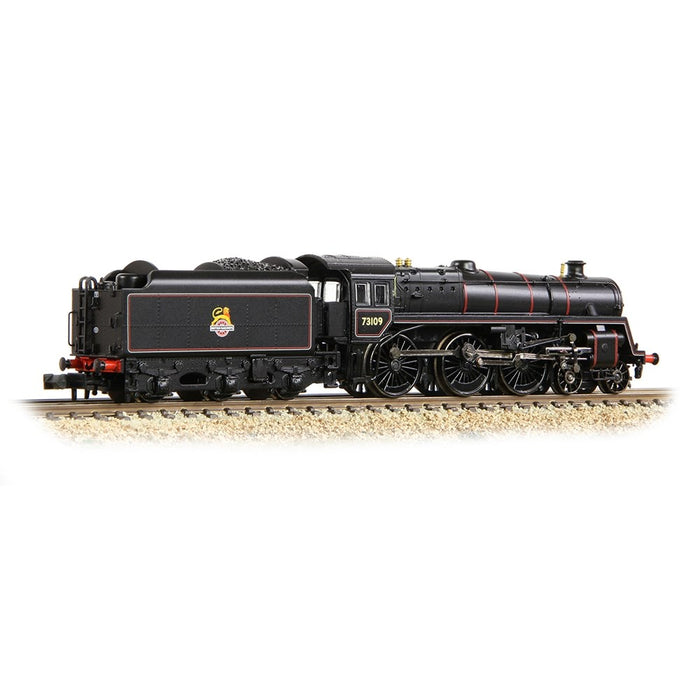 Graham Farish [N] 372-727A BR Standard 5MT with BR1B Tender 73109 in BR Lined Black (Early Emblem)
