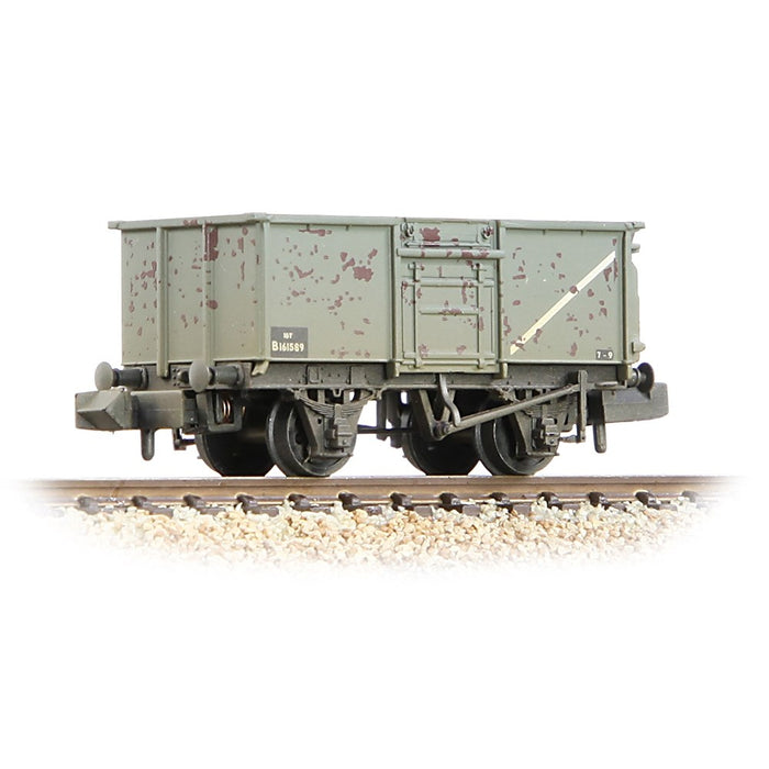Graham Farish [N] 377-227F BR 16T Steel Mineral Wagon with Top Flap Doors B161589 in BR Grey [W]