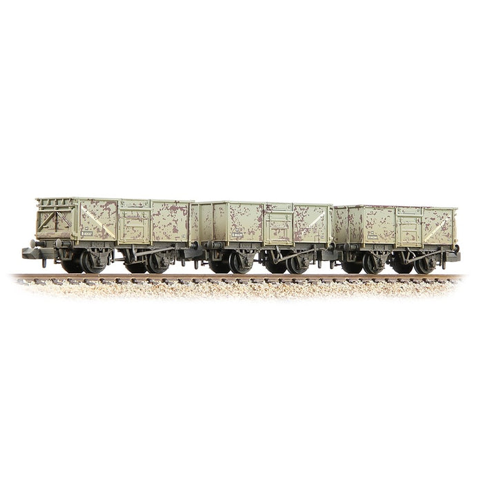 Graham Farish [N] 377-235B BR 16T Steel Mineral with Top Flap Doors 3-Wagon Pack BR Grey [WL] [W]