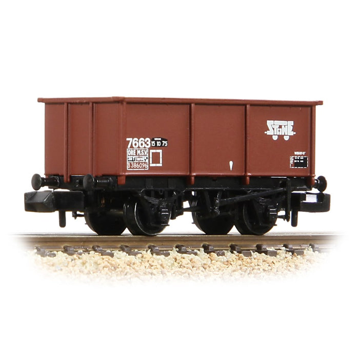 Graham Farish 377-278B [N] 1:148 BR 27T Steel Tippler Wagon in BR Bauxite (TOPS) [WL]