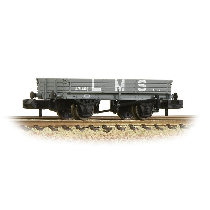 Graham Farish [N] 377-502B 3 Plank Wagon in LMS Grey