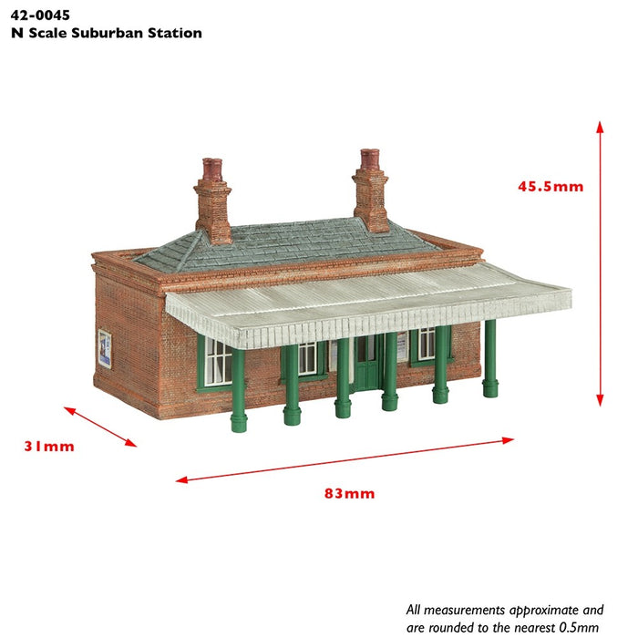 Graham Farish [N] 42-0045G Scenecraft Suburban Station with Green trim