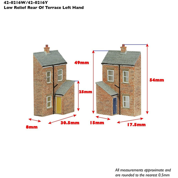 Scenecraft 42-0216Y [N] 1:148 Low Relief Rear Of Terrace - Left