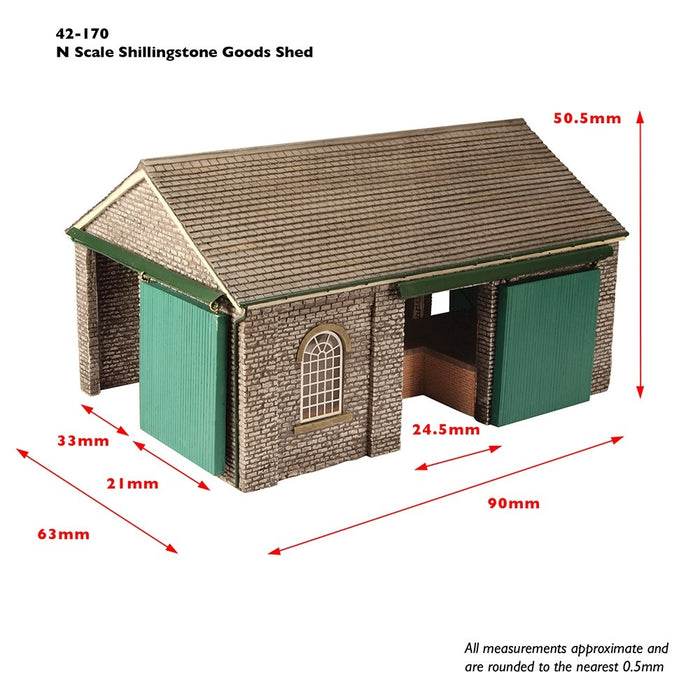 Graham Farish [N] 42-170R Scenecraft Shillingstone Goods Shed with Red detail