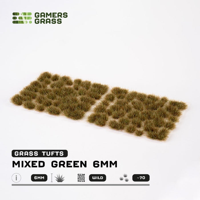 Gamers Grass 6mm Mixed Green Tufts - Wild