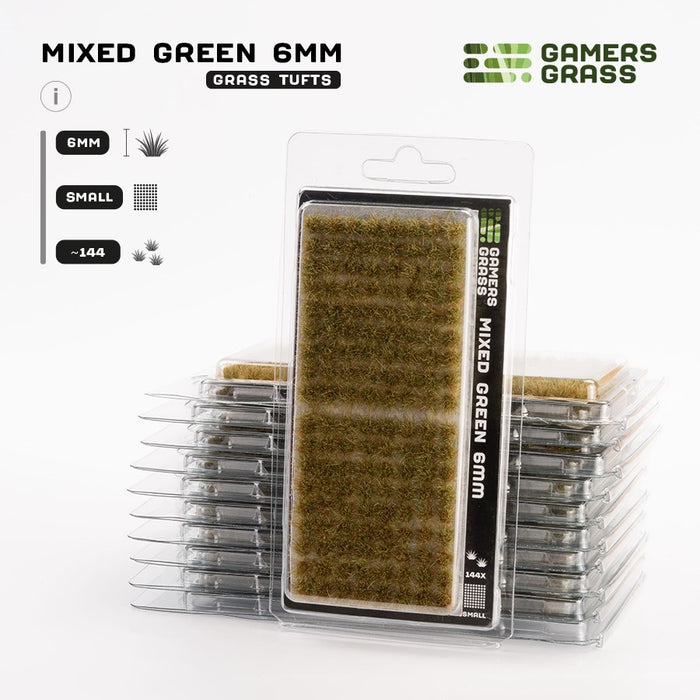 Gamers Grass 6mm Mixed Green Tufts - Small