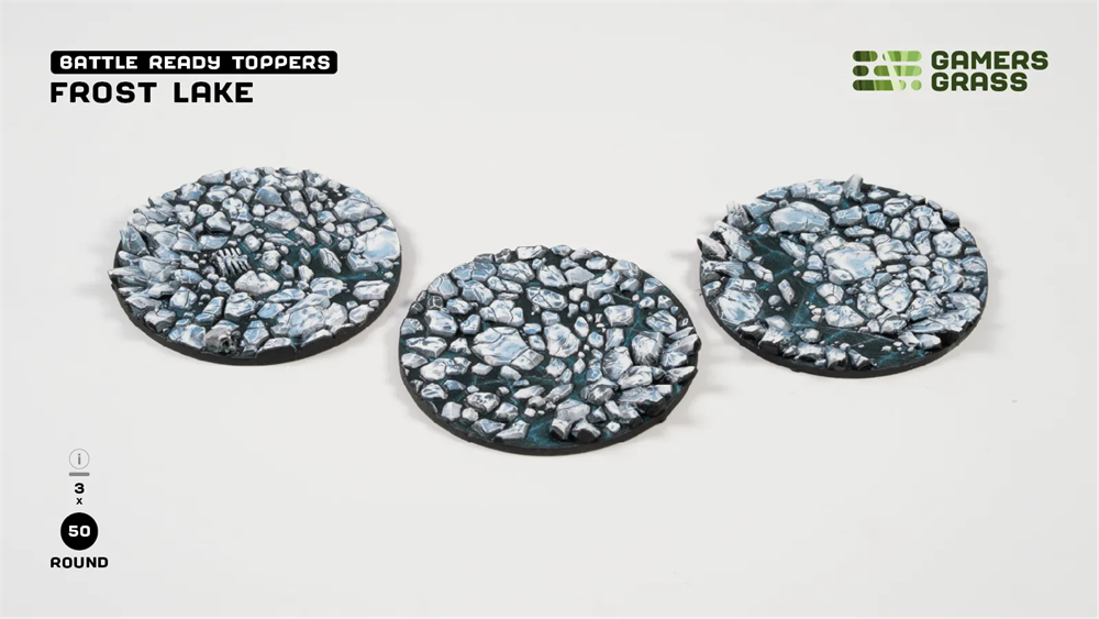Gamers Grass Topper - Frost Lake - Round 50mm (x3)