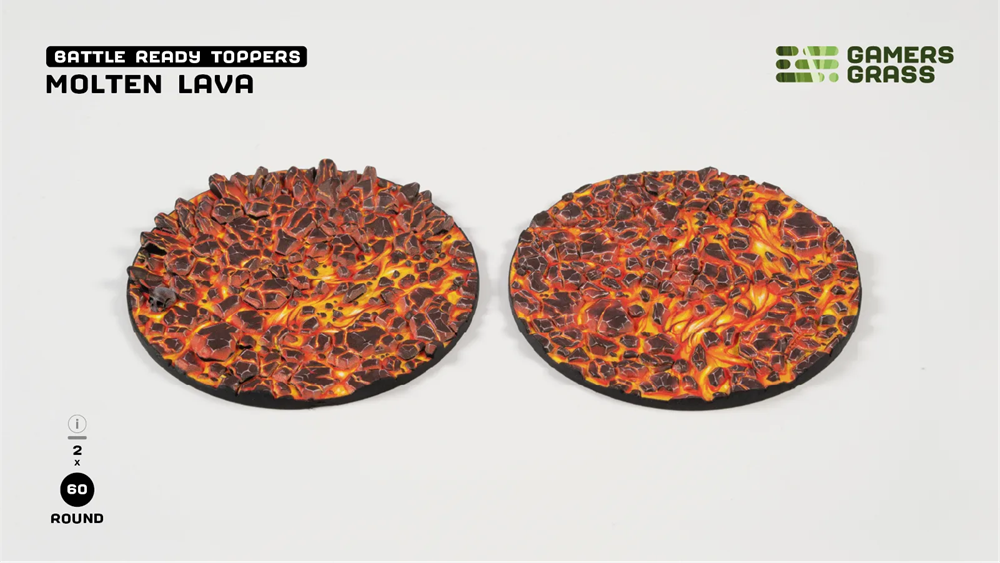 Gamers Grass Topper - Molten Lava - Round 60mm (x2)