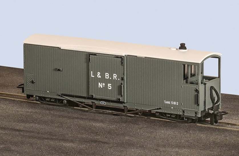 Peco GR-240AO OO-9 L&B 8 Ton Bogie Goods Brake Van - L&B Livery - Grey No.5