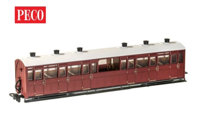 Peco GR-450U OO-9 Obervation Coach Unlettered Indian Red