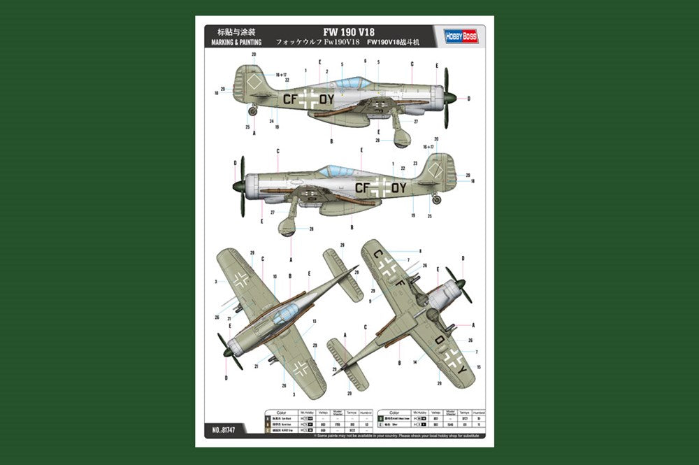 HobbyBoss 81747 1:48 FW 190 V18