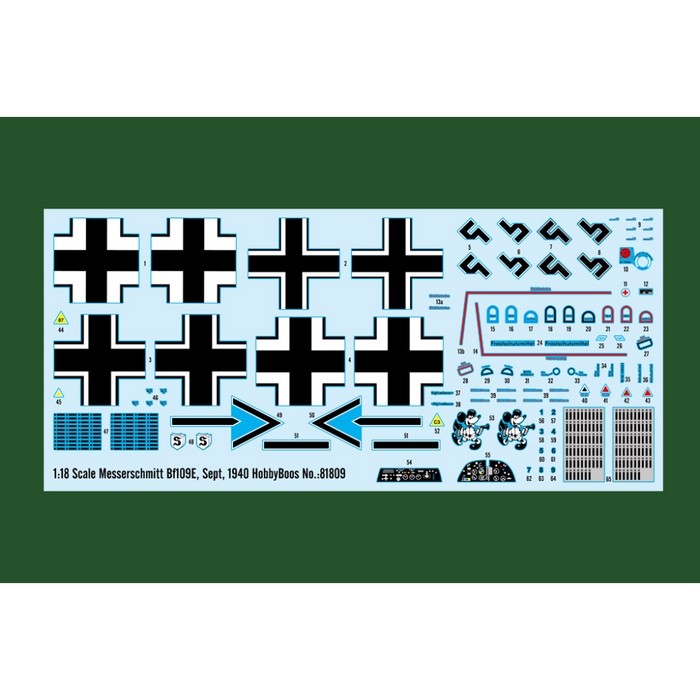 Hobby Boss 81809 1:18 Messerschmitt Bf109E, Sept, 1940