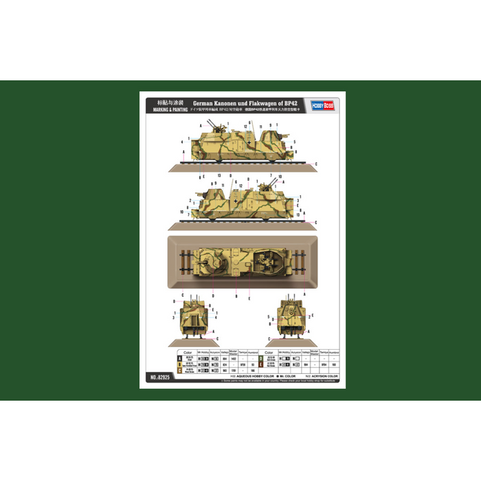 Hobby Boss 82925 1:72 German Kanonen und Flakwagen of BP42