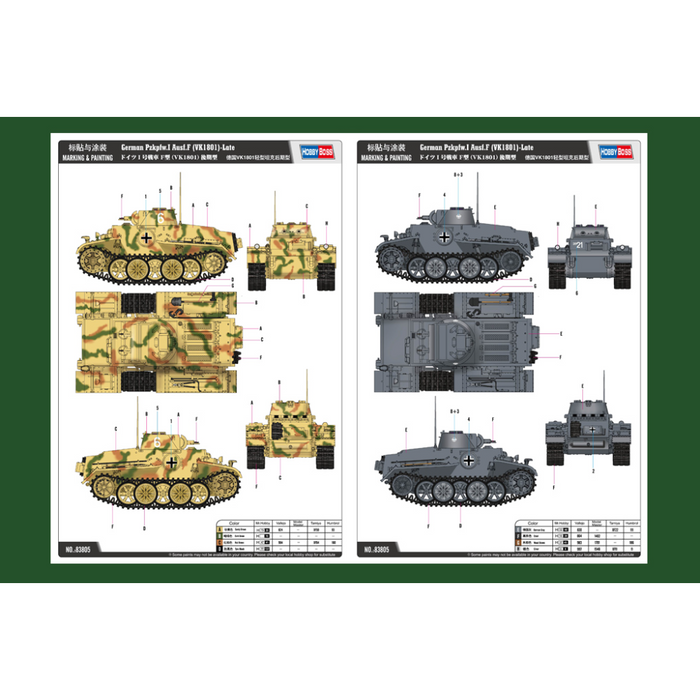 Hobby Boss 83805 1:35 German Pzkpfw.I Ausf.F (VK18.01) - Late
