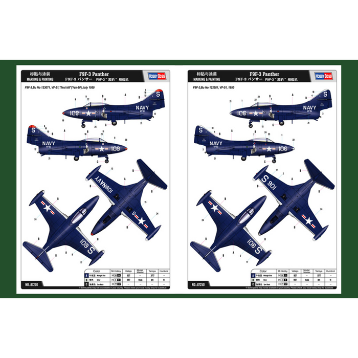 Hobby Boss 87250 1:72 F9F-3 Panther