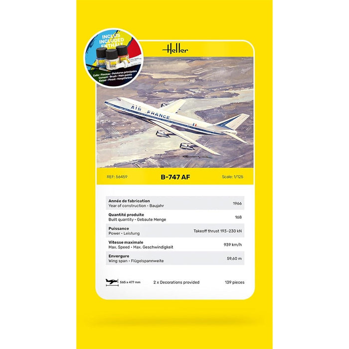 Heller 56459 1:125 STARTER KIT Boeing B-747 AF