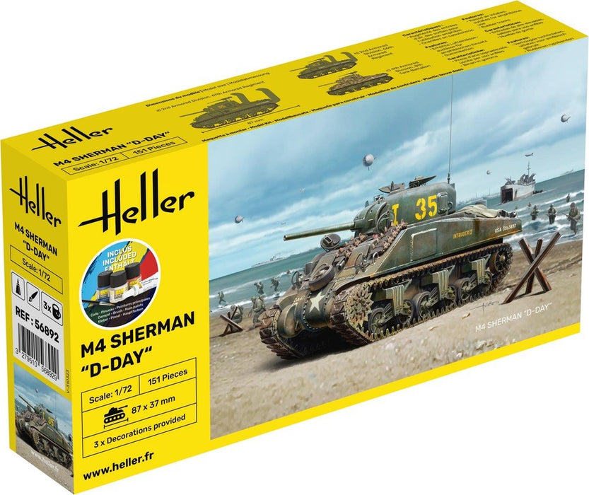 Heller 56892 1:72 STARTER KIT M4 Sherman "D-Day"