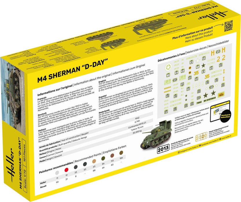 Heller 56892 1:72 STARTER KIT M4 Sherman "D-Day"