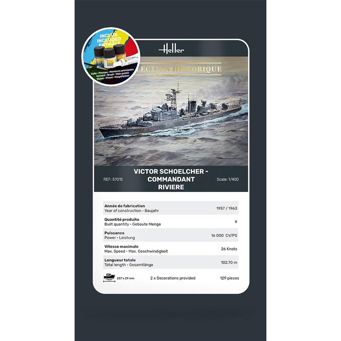 Heller 57015 1:400 STARTER KIT Victor Schoelcher - Commandant Rivière