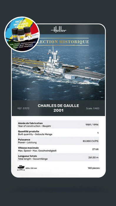 Heller 57072 1:400 STARTER KIT Aircraft Carrier Charles de Gaulle