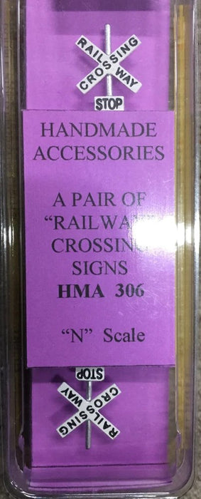 Handmade Accessories 306 N Crossing Sign (2pcs) "Railway"