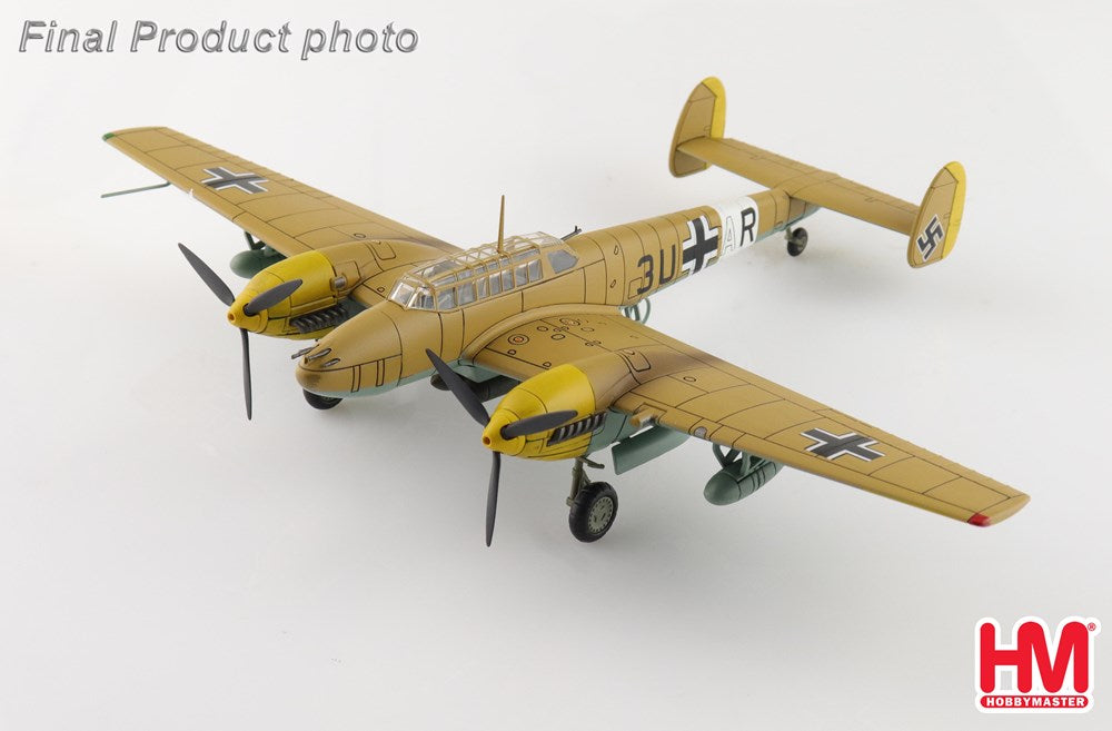 Hobby Master HA1817 1:72 Bf110E-2 Messerscmitt Luftwaffe, 3U+AR, 7./ZG 26, Italy 1941 (special weathered version)