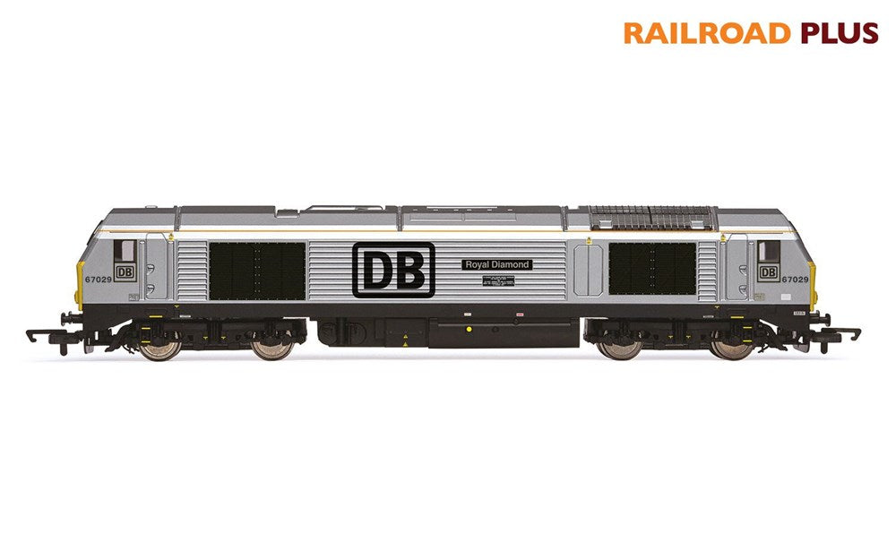 Hornby R30178 OO RailRoad Plus DB, Class 67, Bo-Bo, 67029 'Royal Diamond' - Era 10