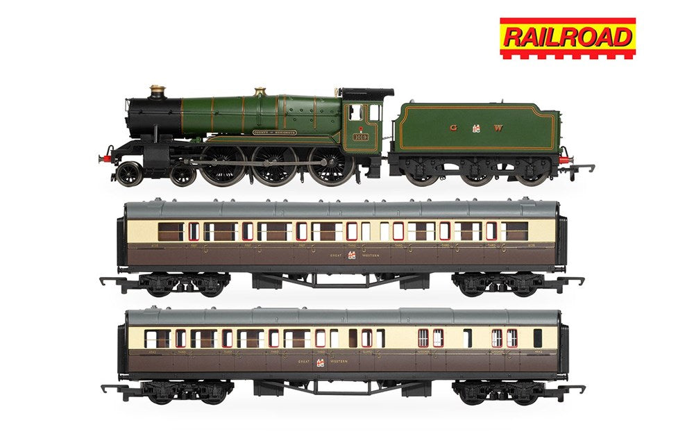 Hornby R30376 OO RailRoad: GWR - Class 1000 'County of Merioneth' - Train Pack