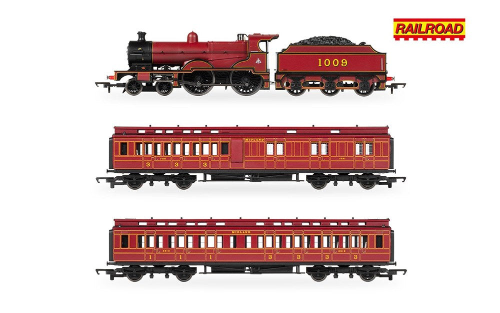 Hornby R30377 OO RailRoad: Midland Railway - Class 4P Compound - 1009 - Train Pack
