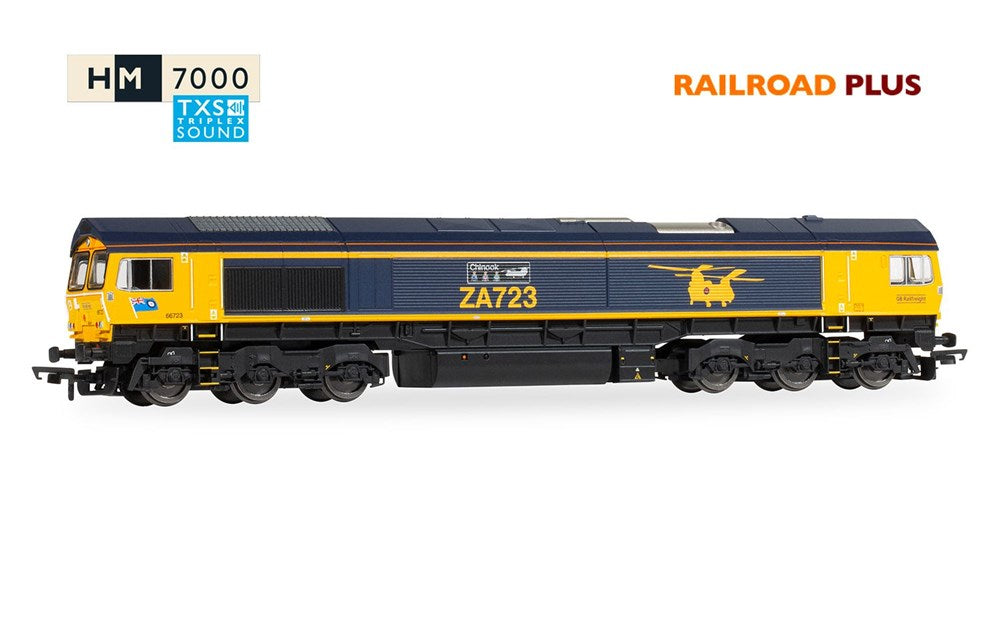 Hornby R30429TXS OO RailRoad Plus: Class 66 - GBRf - 66723 'Chinook' (TXS Sound Fitted)