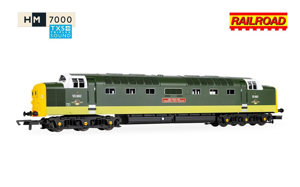 Hornby R30438TXS OO RailRoad: Class 55 (Deltic) - BR - 55002 'The Kings own Yorkshire Light Infantry' (TXS Sound Fitted)